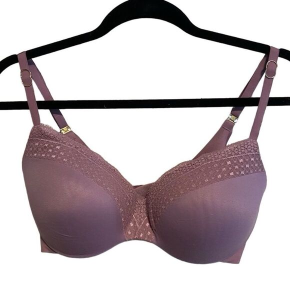 Victoria’s Secret- Lined Demi Bra in Mauve w Solid Lace Trim Underwire, 34DD - Picture 1 of 8